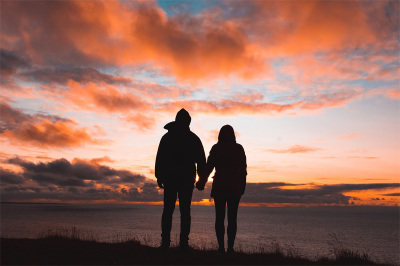 Couple, sunset, sex