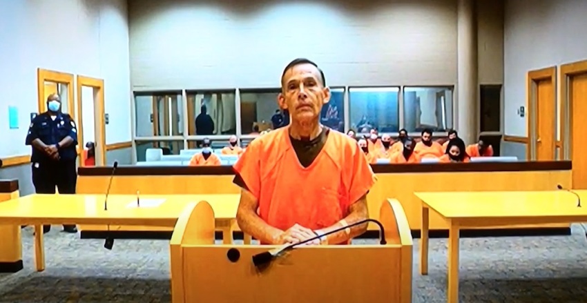 Michael Gutgsell, former chancellor of the Archdiocese of Omaha, in court on charges of theft in October 2021.