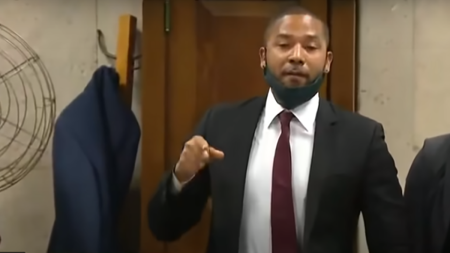 Former "Empire" actor Jussie Smollett speaks during his sentencing hearing after he was sentenced to 30 months of probation, ordered to pay a $25,000 fine and spend 150 days in jail for lying to police that he was the victim of a hate crime. The hearing was held in Chicago, Illinois, on March 10, 2022.