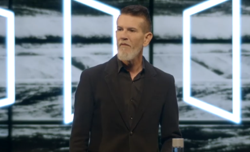 Pastor Terry Crist speaks at Hillsong Phoenix in Arizona on March 27, 2022.