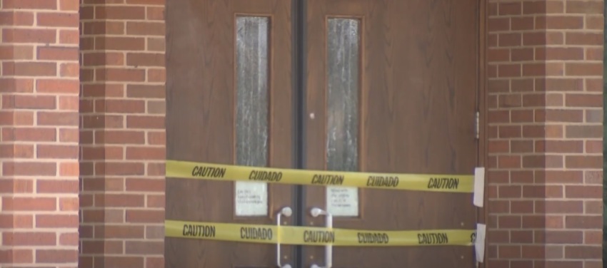 Saint John XXIII Catholic Church of For Collins, Colorado, seen after it as vandalized on May 7, 2022. 