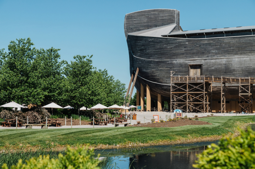 The Ark Encounter theme park includes a life-sized Noah’s ark.