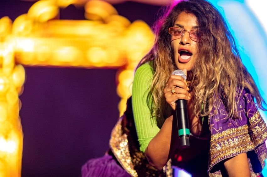 M.I.A performs during the All My Friends Music Festival on August 19, 2018, in Los Angeles, California.