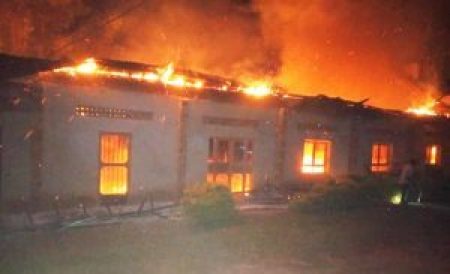 Bukomero Miracle Center Church building in central Uganda was destroyed on May 20, 2022.
