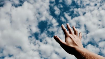 outstretched hand worship sky God's leading 