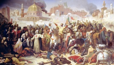 A 19th-century depiction of the First Crusade conquest of Jerusalem in 1099.