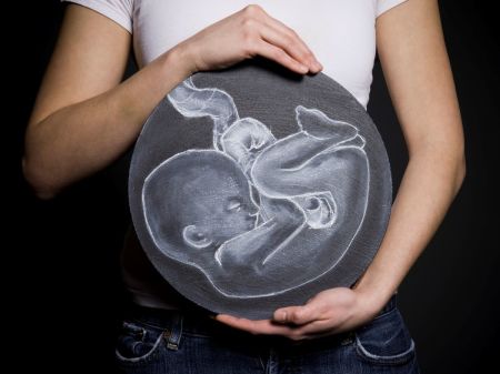 A child in the womb.