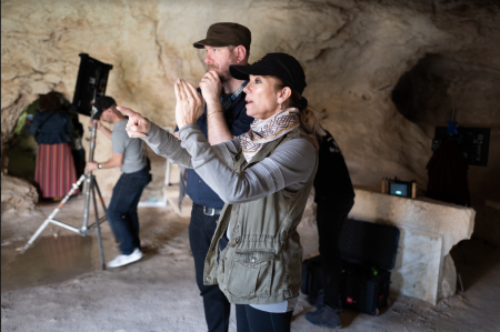 Kathie Lee Gifford behind the scenes on set of "The Way."