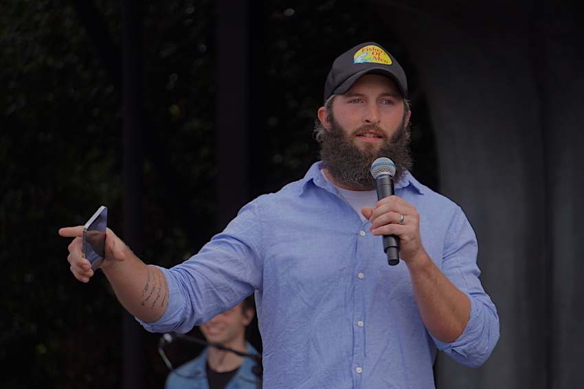 Evangelist Shane Winnings speaks at the March For The Martyrs in Washington, D.C., Sept. 24, 2022.