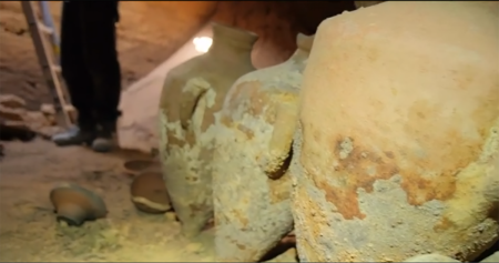 Video showing Israel Antiquities Authority inspector Uzi Rothstein at the site outside the cave.