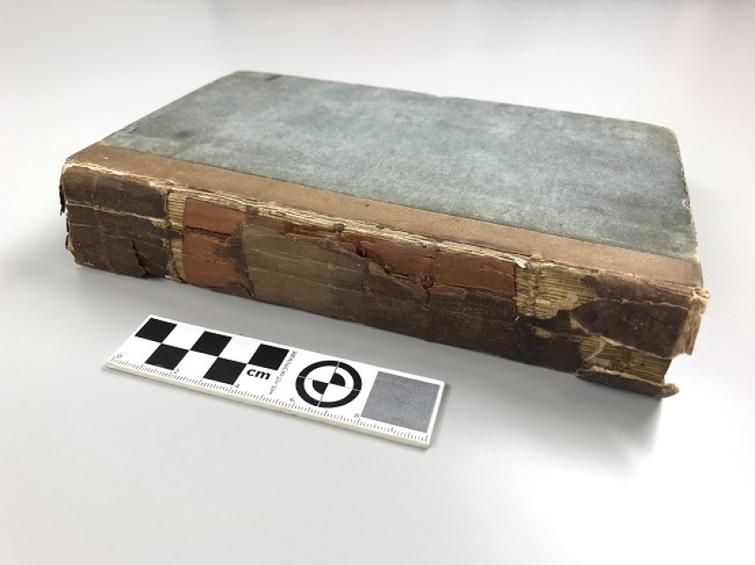 The rare "Slave Bible" on display in the Netherlands is seen here in its pre-conservation form. 