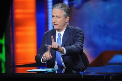 Jon Stewart hosts "The Daily Show with Jon Stewart" #JonVoyage on August 6, 2015 in New York City.