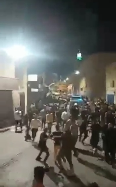 Amateur footage of a group of Muslim men attacking an Orthodox church near Bethlehem in the West Bank, on Oct. 29, 2022.