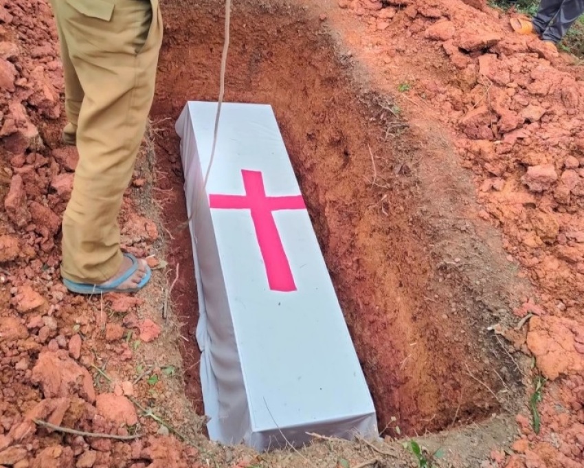 The body of Pastor Seetoud is burried on Oct. 24, 2022, in Laos.
