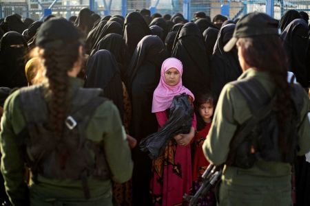 A picture shows the Kurdish-run al-Hol camp, which holds relatives of suspected Islamic State (IS) group fighters in the northeastern Hasakeh governorate, during a security operation by the Kurdish Asayish security forces and the special forces of the Syrian Democratic Forces, on August 26, 2022.