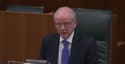 United Kingdom Supreme Court President Lord Reed reads a decision on Wednesday, Dec. 7, 2022.