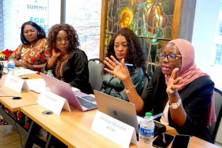 Panelists speak about the plight faced by women in Africa at an event in Washington, D.C., organized by the Institute on Religion & Democracy.