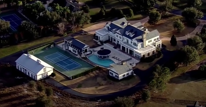 An aerial shot of a mansion in Central Florida that Evan and Joshua Edwards allegedly purchased after defrauding the U.S. government of over $8 million.
