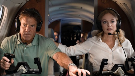 Dennis Quaid and Heather Graham in a scene from the film "On a Wing and Prayer."