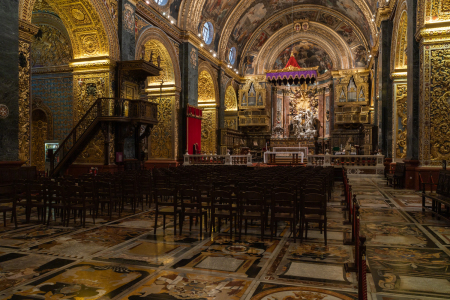 St. John’s Co-Cathedral in Valletta, Malta, is the former conventual church of the Sovereign Military Order of St. John of Jerusalem, Rhodes and Malta.
