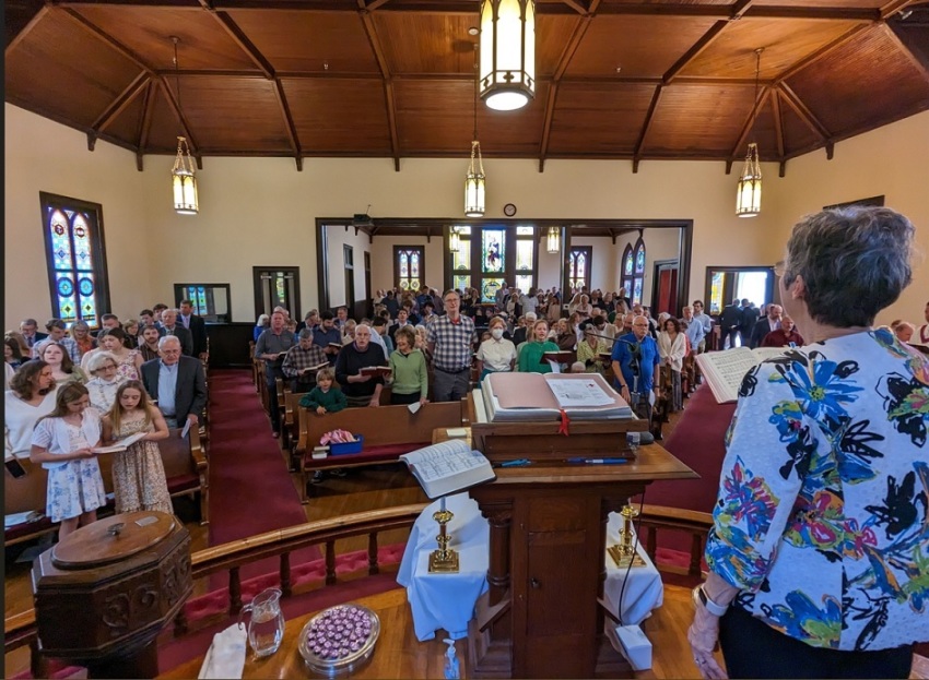 Worship at Ann Street United Methodist Church of Beaufort, North Carolina.