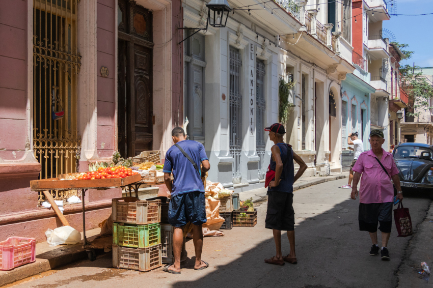 The streets of Old Havana, the old town in the Cuban capital of Havana.
