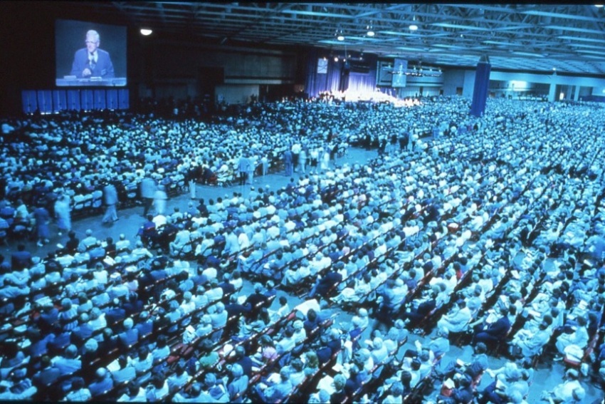 More than 45,000 messengers gathered for the Southern Baptist Convention annual meeting held in Dallas, Texas, from June 11-13, 1985.
