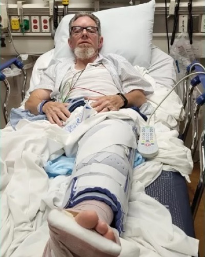 Pro-life activist Mark Zimmerman, who was injured when an abortion provider allegedly ran him over with a car outside of an abortion clinic in Saginaw, Michigan on Friday, June 23, 2023.