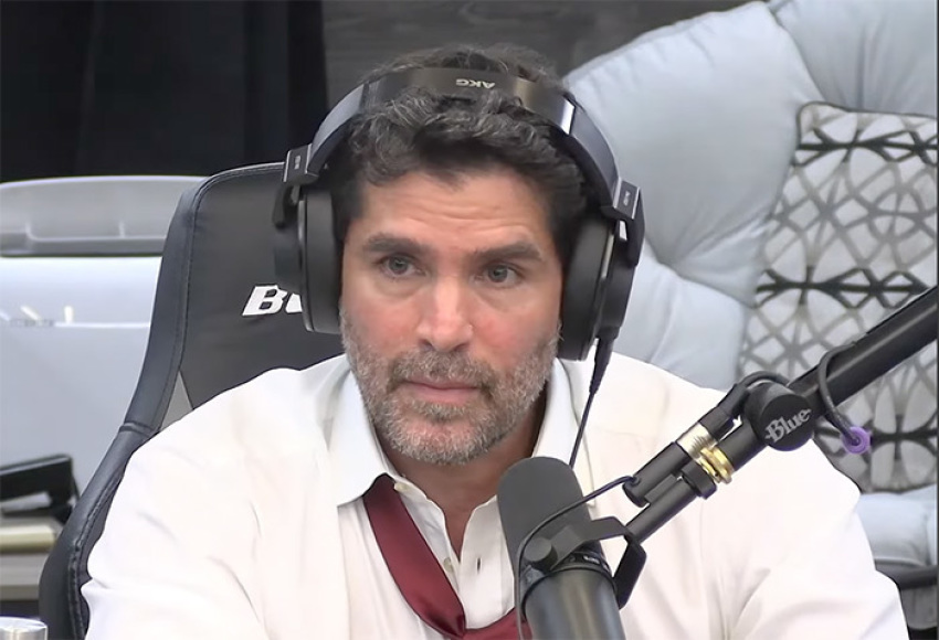 Eduardo Verástegui, the producer of “Sound of Freedom," appears on the "Timcast IRL" podcast with Tim Pool on July 13, 2023.