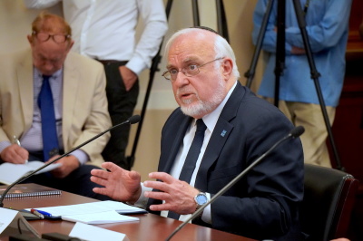 Rabbi Abraham Cooper delivers remarks at a hearing hosted by the House Foreign Affairs Committee's Subcommittee on Global Health, Global Human Rights and International Human Rights in Washington, D.C., July 18, 2023.