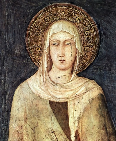 Saint Clare of Assisi (1194-1293), a follower of Saint Francis of Assisi who founded the order commonly known as the "Poor Clares."
