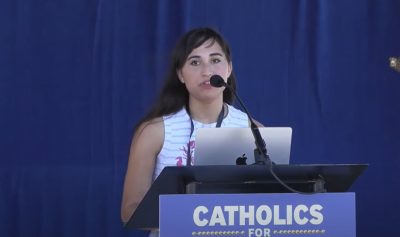 Detransitioner Chloe Cole speaks at a Prayer Rally to Save Ohio's Children in Norwood, Ohio, Aug. 6, 2023.