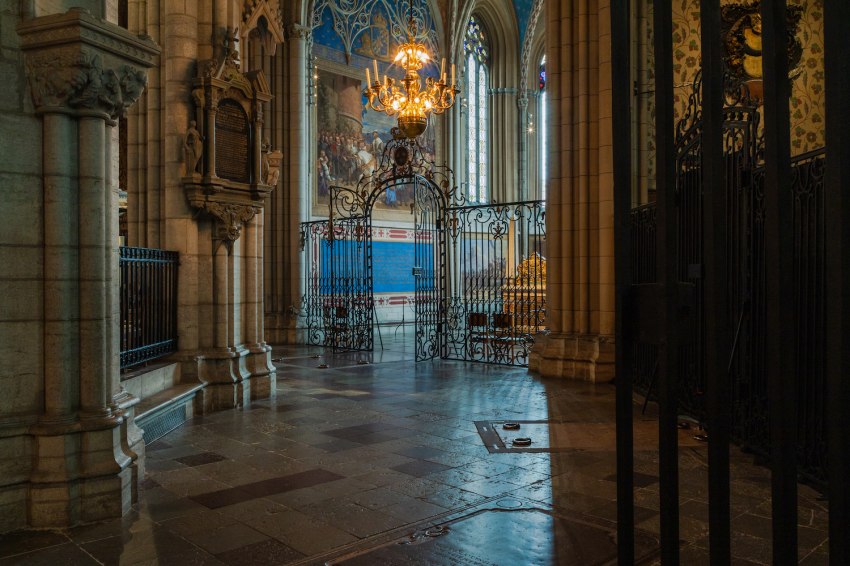 Swedish King Gustav Vasa is buried at the east end of Uppsala Cathedral in Uppsala, Sweden.