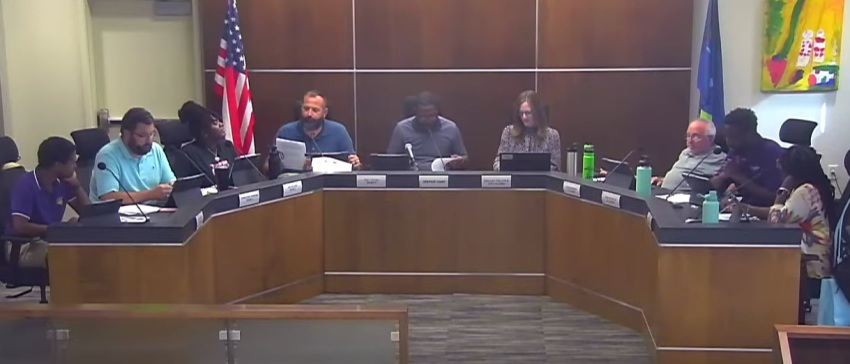 The Waterloo, Iowa, City Council holds a meeting on Monday, Aug. 21, 2023. 
