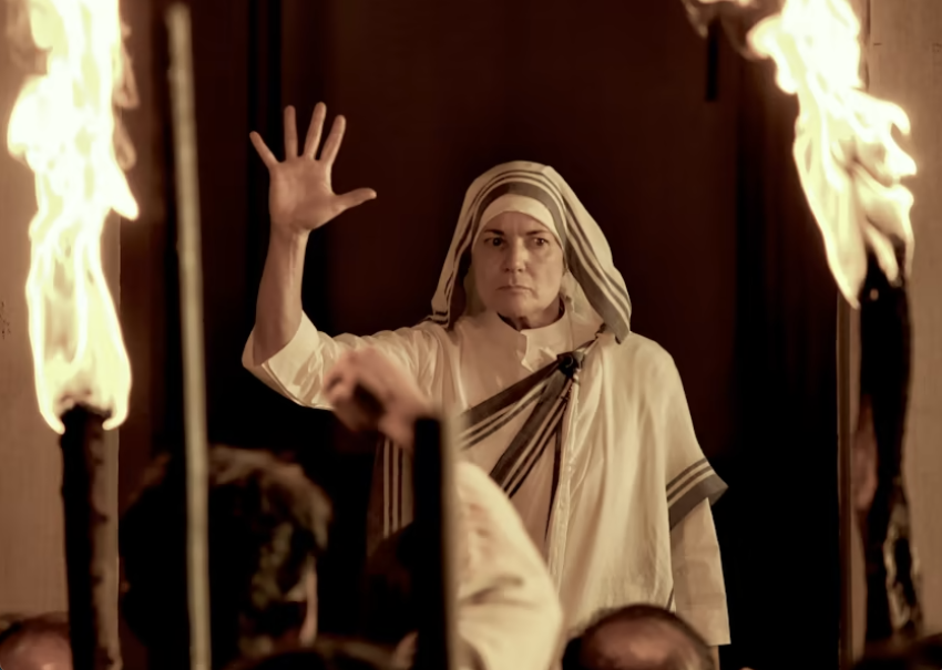 Actress Jacqueline Fritschi-Cornaz in a scene portraying “Mother Teresa & Me” coming to theaters October 5, 2023.