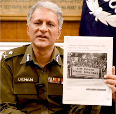 Punjab Police Inspector General Usman Anwar tells press conference that August 2023 religious conflicts in Pakistan resulted from conspiracy in India.