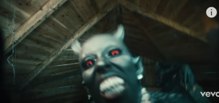 A screenshot of the "Demons" music video.