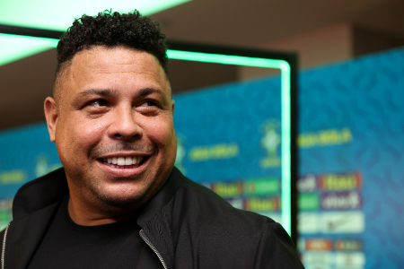Brazilian former football player Ronaldo Nazario attends a ceremony organized by Brazilian Football Confederation to honor 2002 FIFA World Champions on the 20th anniversary at Fairmont Hotel on June 30, 2022, in Rio de Janeiro, Brazil.