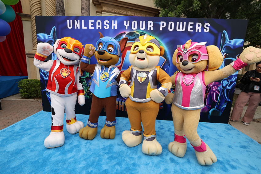 The Paw Patrol mascots attend a special screening of "Paw Patrol: The Mighty Movie" at Paramount Pictures Studios on September 17, 2023, in Los Angeles, California. 