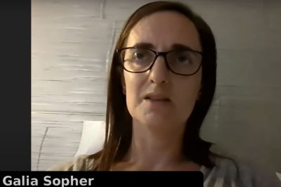 Galia Sopher shares her story during a Combat Anti-Semitism Movement webinar on Oct. 12, 2023.