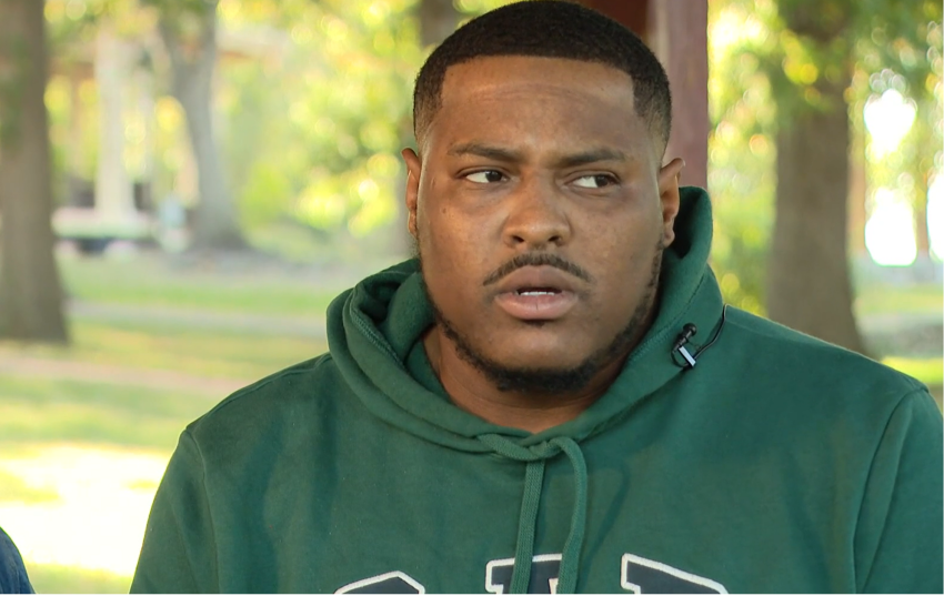 Coach Shaquille Latimore, 30, speaks with KSDK after he survived being shot multiple times by an angry parent on Oct. 10, 2023.