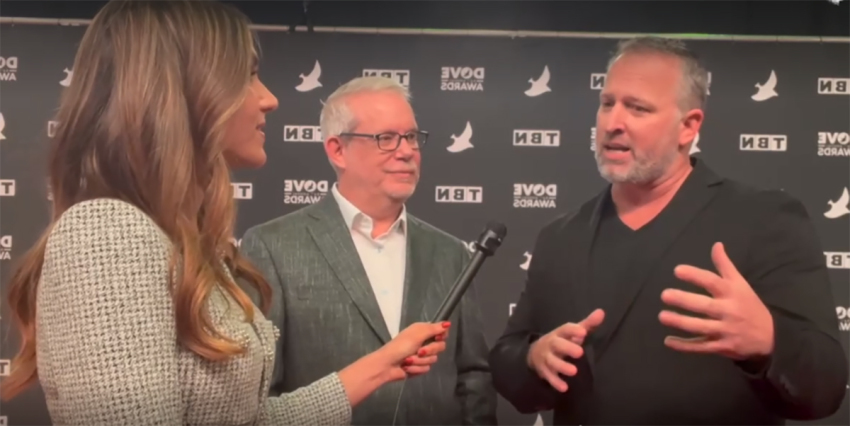 Chad Gundersen and Chris Juen, showrunners for "The Chosen," speak with The Christian Post on the red carpet ahead of the Dove Awards in Nashville, Tennessee, on October 17, 2023. 