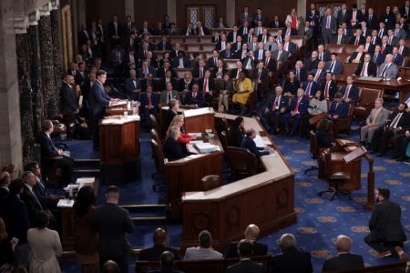 Newly elected Speaker of the House Rep. Mike Johnson, R-La., speaks in the House chamber after his election at the U.S. Capitol on October 25, 2023, in Washington, D.C.