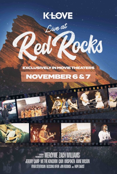 "K-LOVE Live at Red Rocks," coming to the big screen on Monday, Nov. 6 and Tuesday, Nov. 7, 2023,