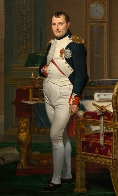 An 1812 portrait of Napoleon Bonaparte, emperor of France, as seen in his study.