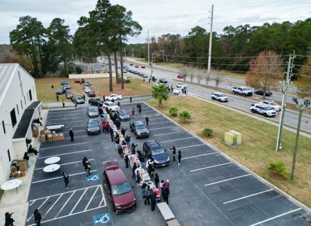 Kingdom Life Christian Fellowship of Savannah, Georgia, overseeing its annual "Blessings on the Southside" charity event on Saturday, Dec. 16, 2023.