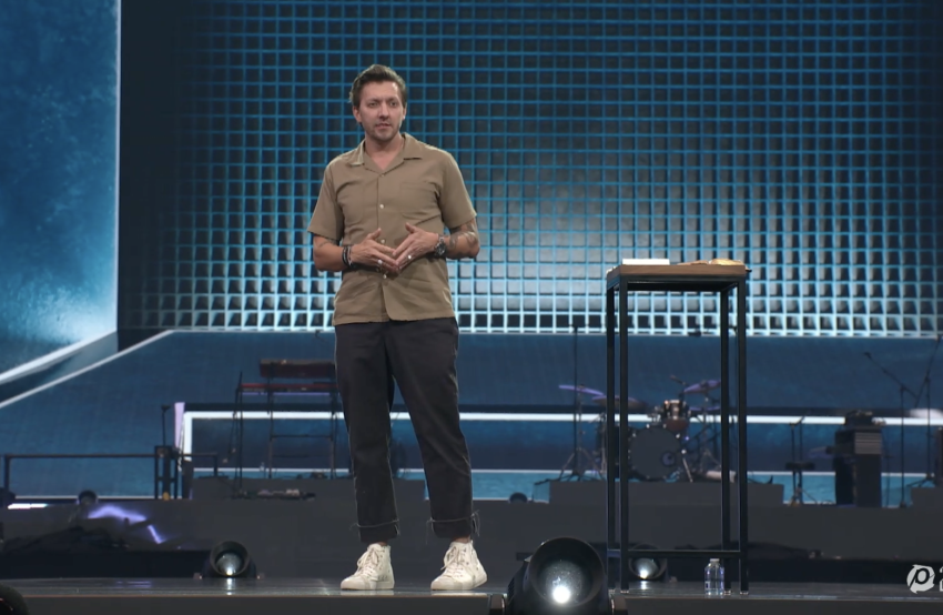 Levi Lusko speaks at Passion 2024 in Atlanta, Georgia, on Jan. 4, 2024.