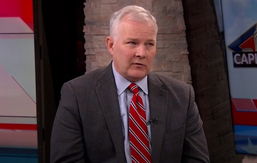 Arkansas Attorney General Tim Griffin discussing criminal justice reform in an interview in January 2023.