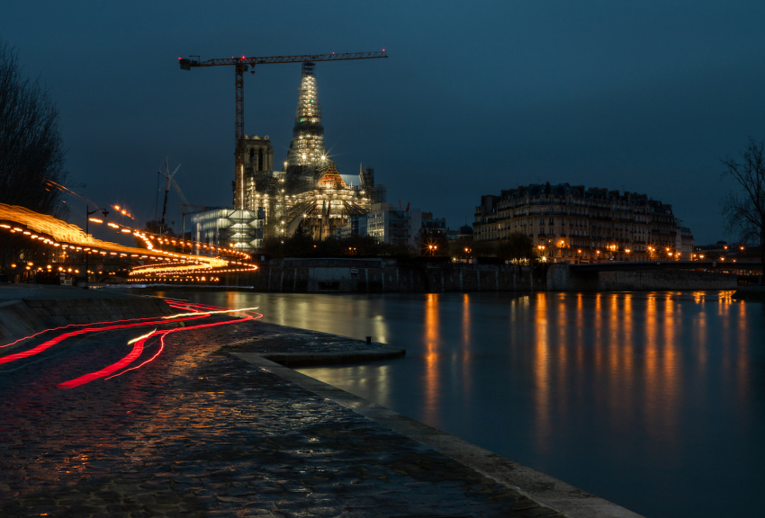Notre-Dame Cathedral remains closed with the restoration following the fire of 2019 behind schedule.