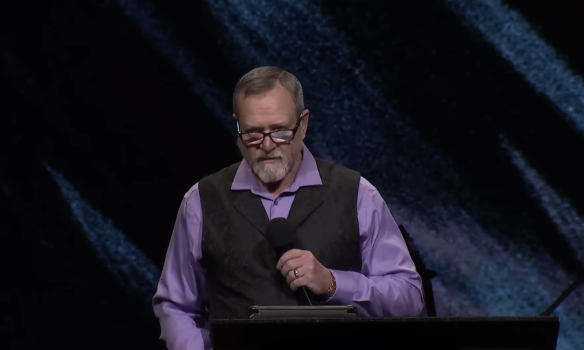 General Kurt Fuller, executive director of IHOPKC, presents an update on the investigation of misconduct allegations in the ministry on Sunday, January 14, 2023.